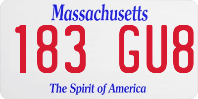 MA license plate 183GU8