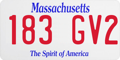 MA license plate 183GV2