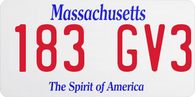 MA license plate 183GV3
