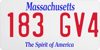 MA license plate 183GV4