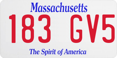 MA license plate 183GV5