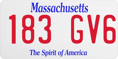 MA license plate 183GV6
