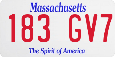 MA license plate 183GV7
