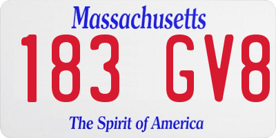 MA license plate 183GV8