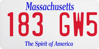 MA license plate 183GW5