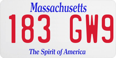 MA license plate 183GW9