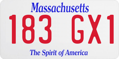 MA license plate 183GX1