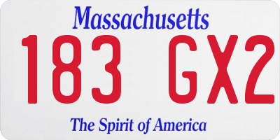 MA license plate 183GX2