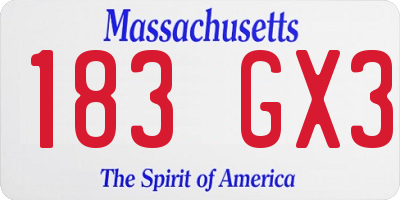 MA license plate 183GX3