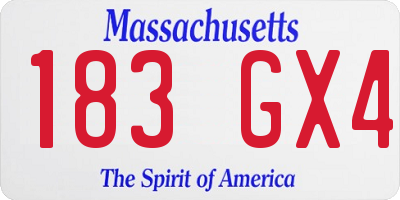 MA license plate 183GX4