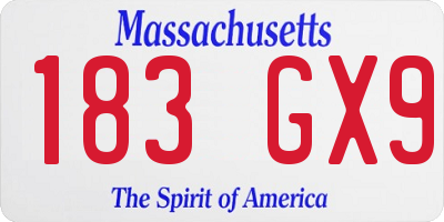 MA license plate 183GX9