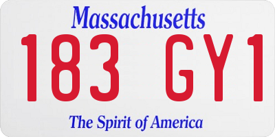 MA license plate 183GY1
