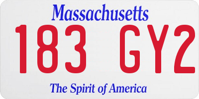 MA license plate 183GY2