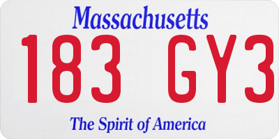 MA license plate 183GY3