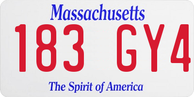 MA license plate 183GY4