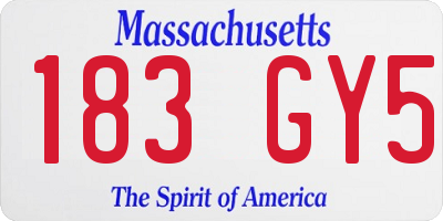 MA license plate 183GY5