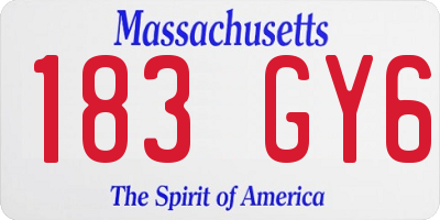MA license plate 183GY6