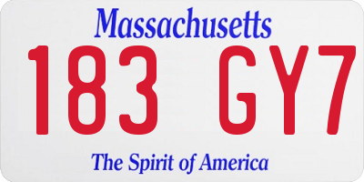MA license plate 183GY7