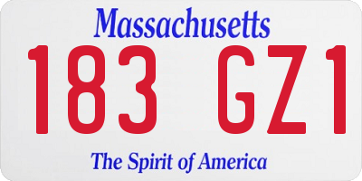 MA license plate 183GZ1