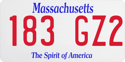 MA license plate 183GZ2