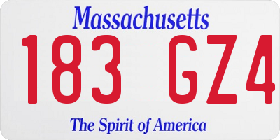 MA license plate 183GZ4