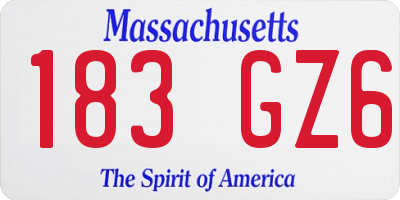 MA license plate 183GZ6