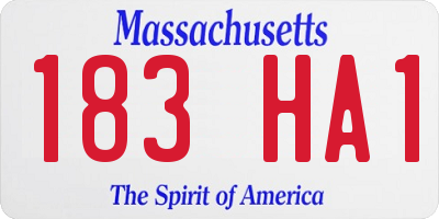 MA license plate 183HA1