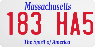 MA license plate 183HA5