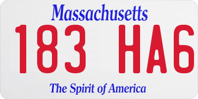 MA license plate 183HA6