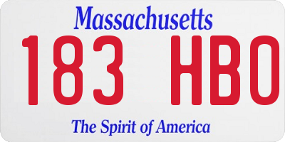 MA license plate 183HB0