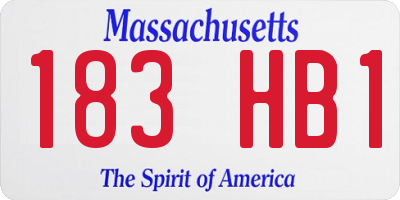 MA license plate 183HB1
