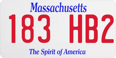 MA license plate 183HB2