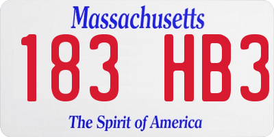 MA license plate 183HB3