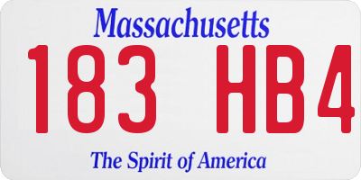 MA license plate 183HB4