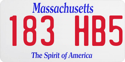 MA license plate 183HB5