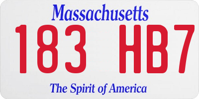 MA license plate 183HB7