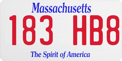MA license plate 183HB8