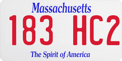 MA license plate 183HC2