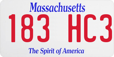 MA license plate 183HC3