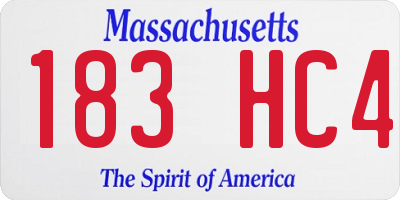 MA license plate 183HC4