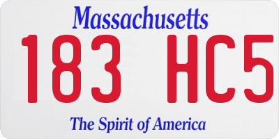 MA license plate 183HC5