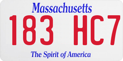 MA license plate 183HC7