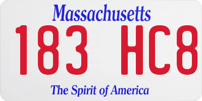 MA license plate 183HC8