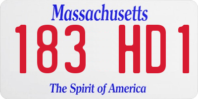 MA license plate 183HD1