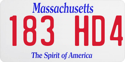 MA license plate 183HD4