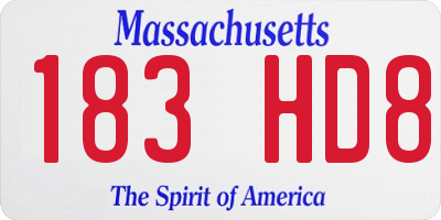 MA license plate 183HD8