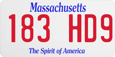 MA license plate 183HD9