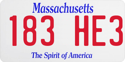 MA license plate 183HE3