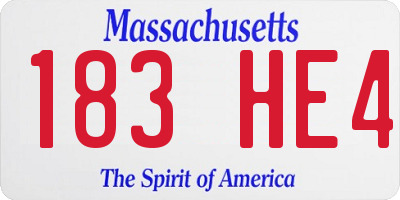 MA license plate 183HE4
