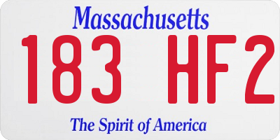 MA license plate 183HF2